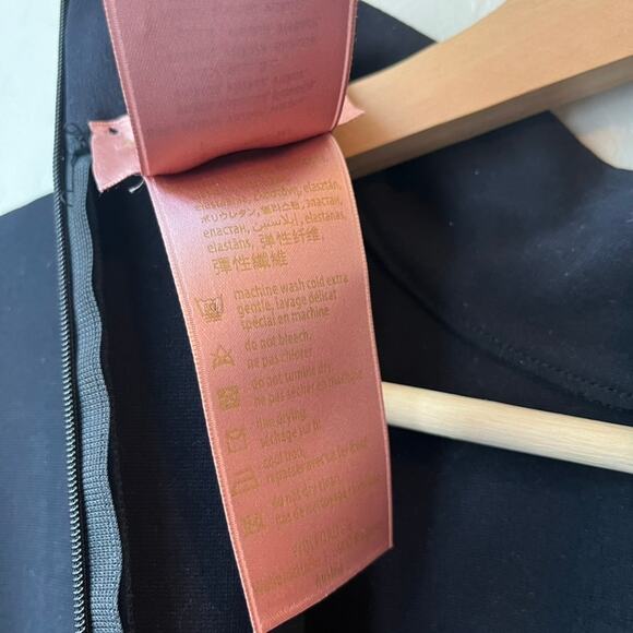 Amina Muaddi x Wolford Dress Black Turtleneck Long Sleeve Midi Dress Size Small - Picture 10 of 11